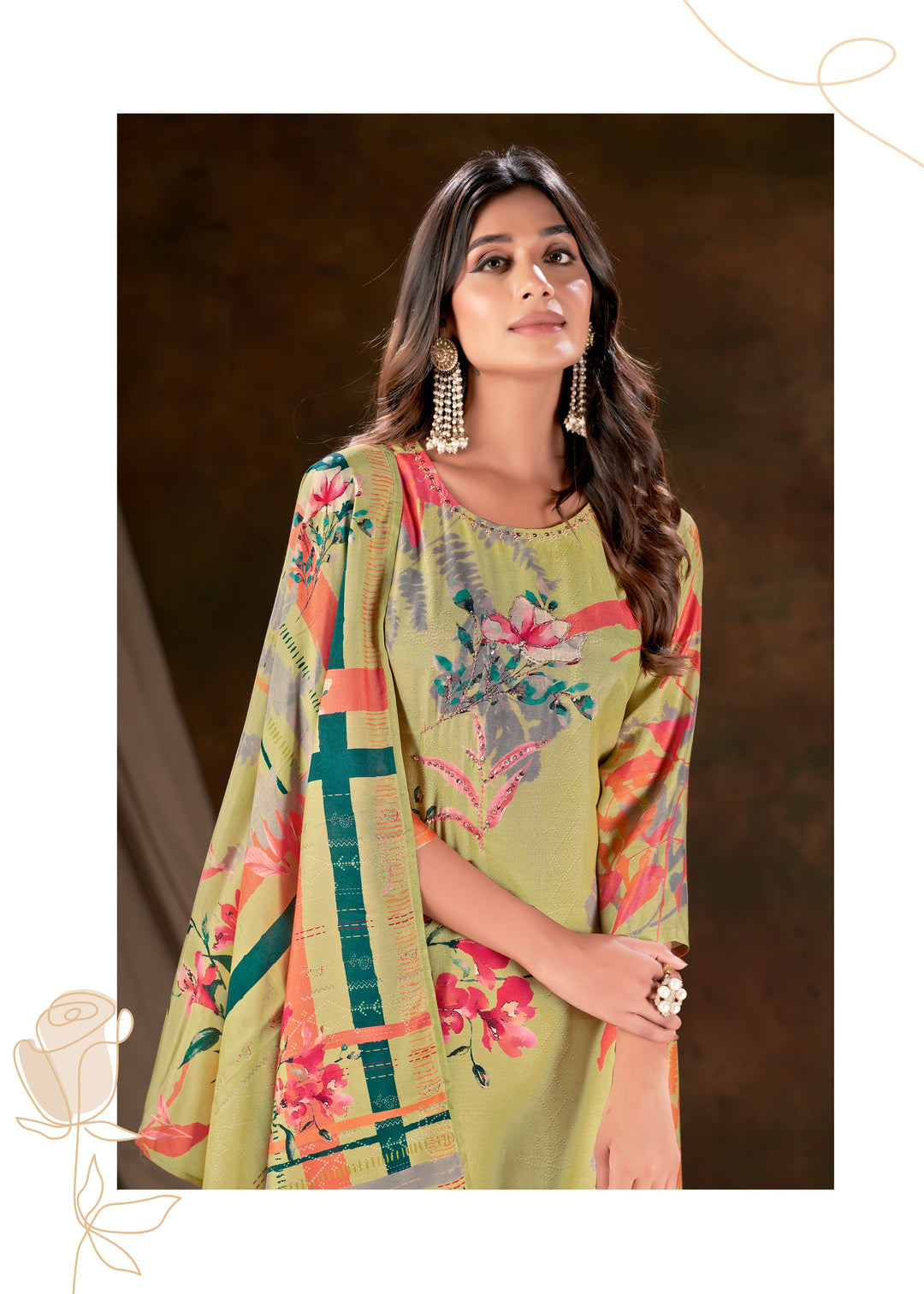 Stunning Muslin Silk Green Kurti Set | Perfect for Office & Casual Wear