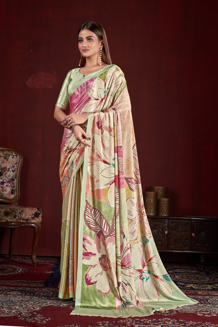 Designer Digital Printed Crepe Soft Silk Saree | Perfect for Weddings & Events