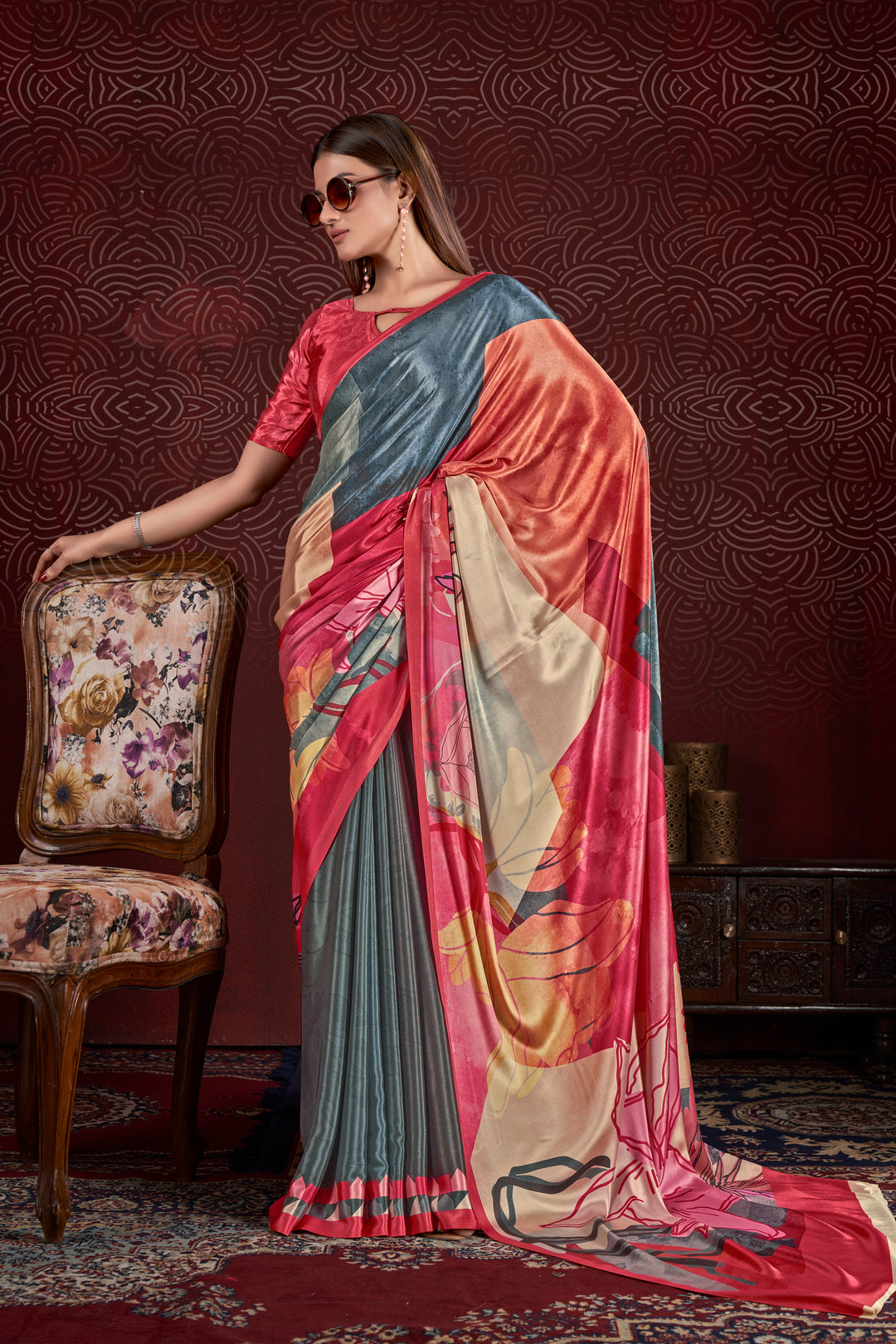 Designer Digital Printed Crepe Soft Silk Saree | Wedding & Party Essential