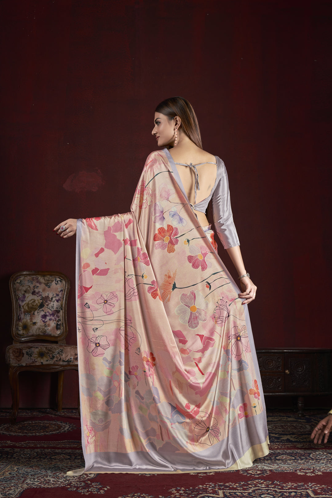 Designer Digital Printed Soft Silk Saree | Elegant Crepe Fabric for Weddings