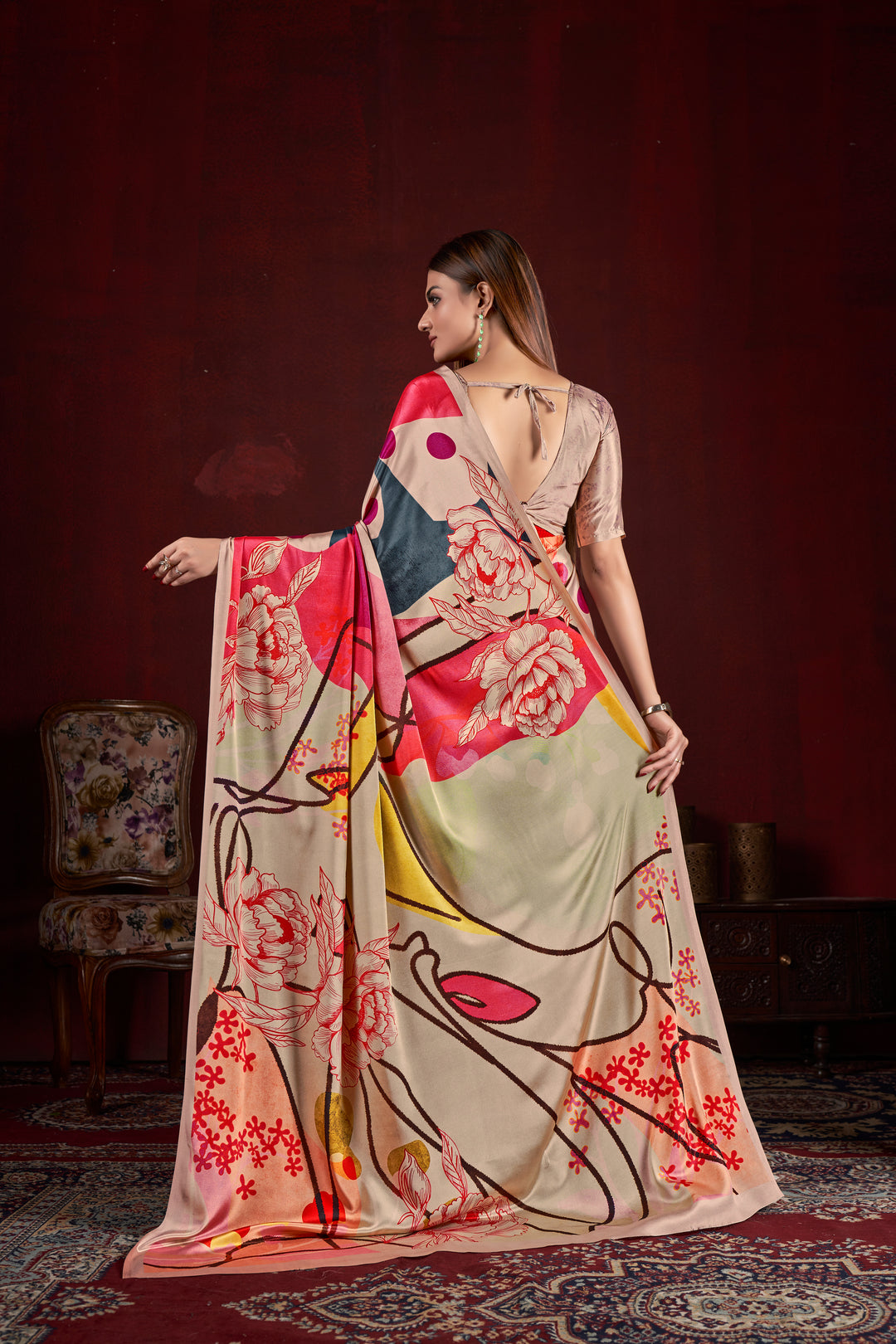 Designer Digital Printed Crepe Soft Silk Saree | Wedding & Party Essential