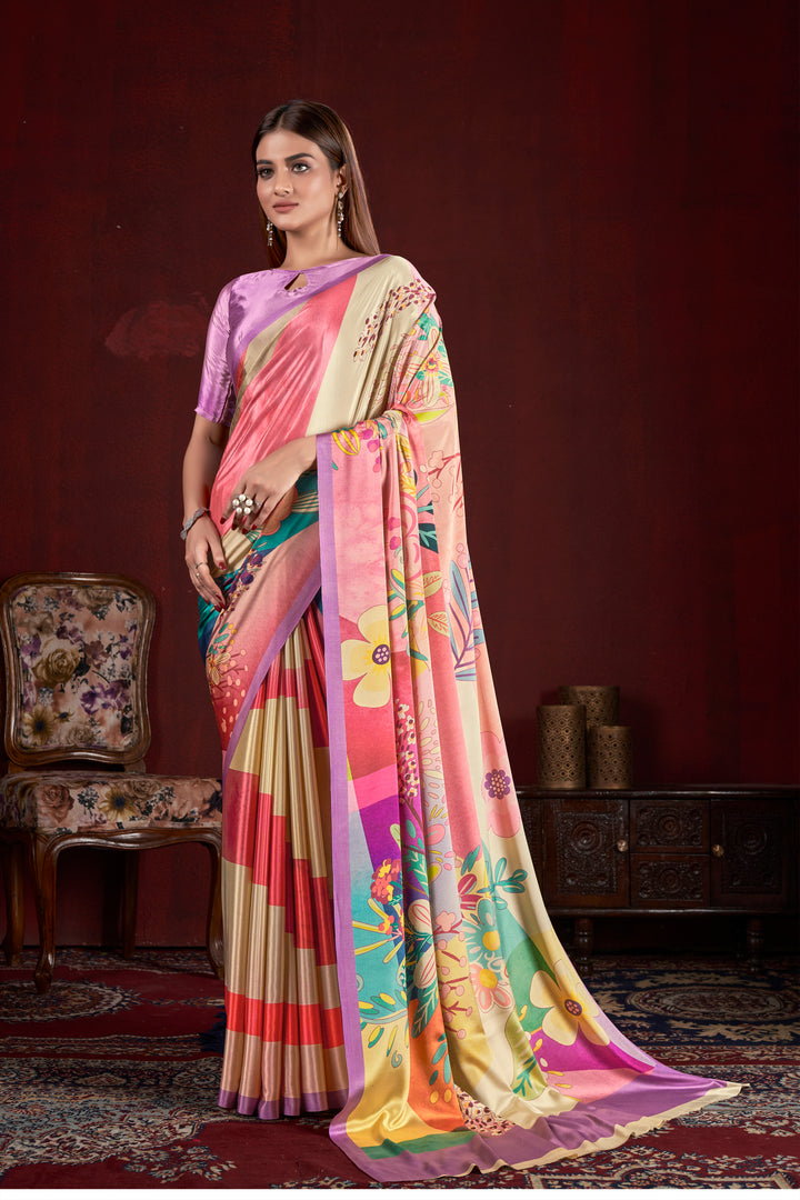 Designer Digital Printed Crepe Soft Silk Saree for Weddings & Special Events | Elegant Traditional Attire