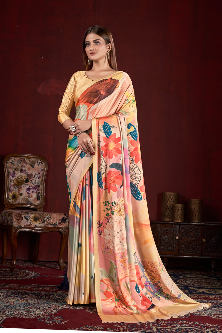 Designer Digital Printed Crepe Soft Silk Saree for Weddings & Special Events | Elegant Traditional Attire