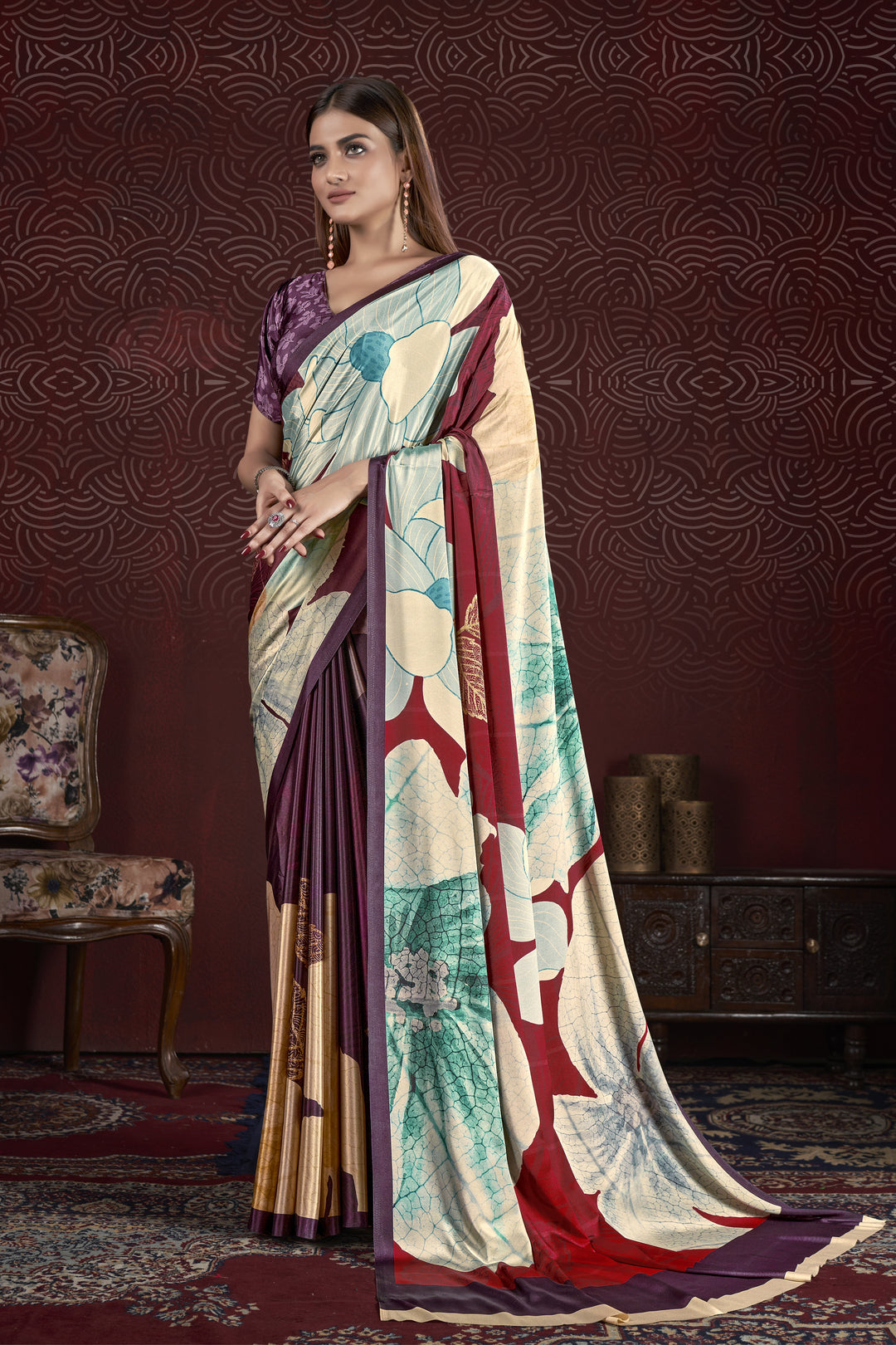 Designer Digital Printed Crepe Soft Silk Saree for Weddings | Elegant & Stylish