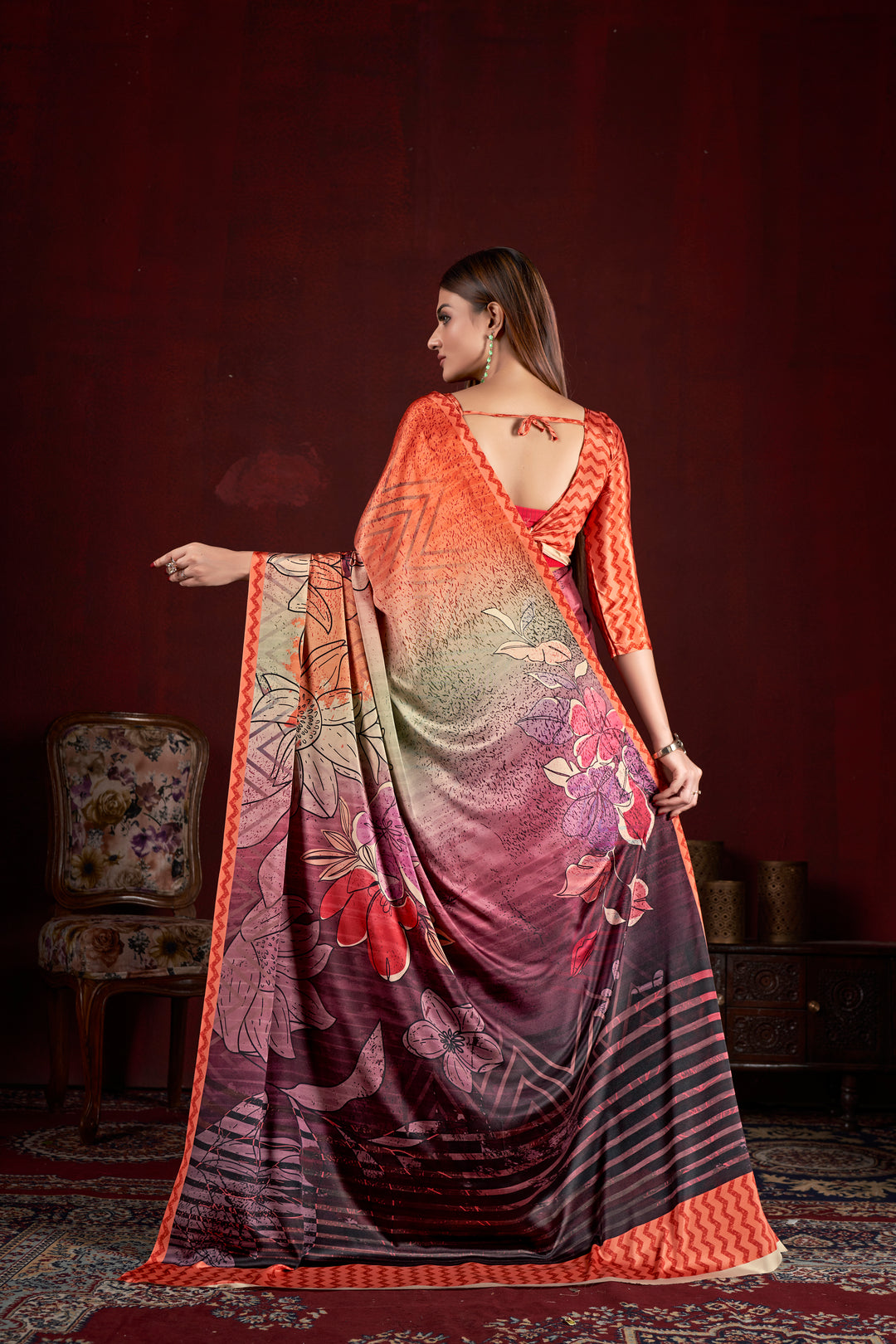 Designer Digital Printed Crepe Soft Silk Saree | Wedding & Party Elegance