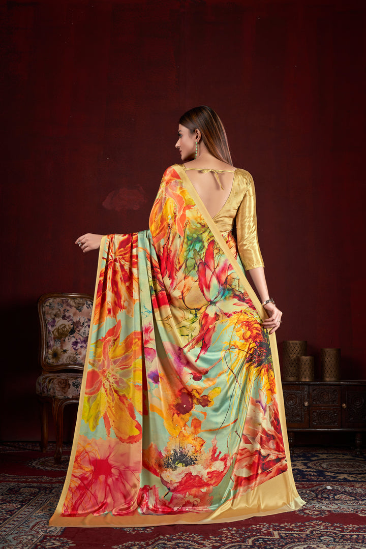 Designer Digital Printed Crepe Soft Silk Saree | Perfect for Weddings & Events