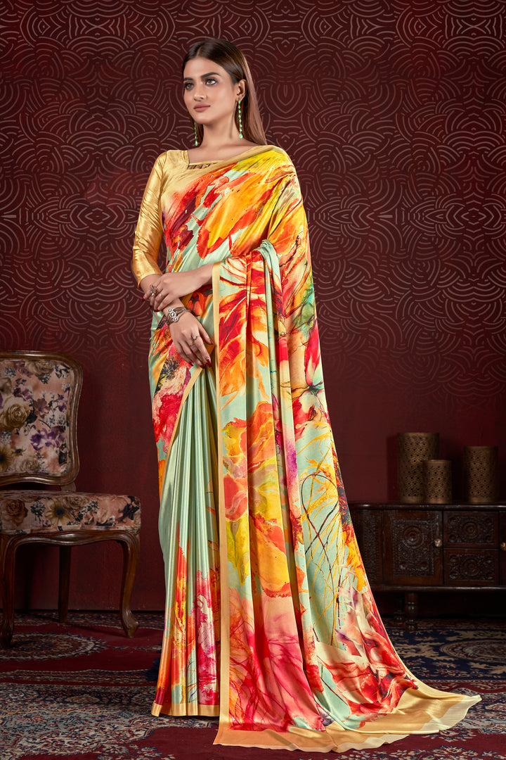 Designer Digital Printed Crepe Soft Silk Saree | Perfect for Weddings & Events