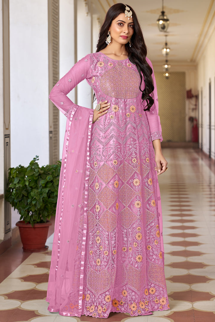 Stunning Butterfly Net | Designer Anarkali Suit with Heavy Embroidery Work