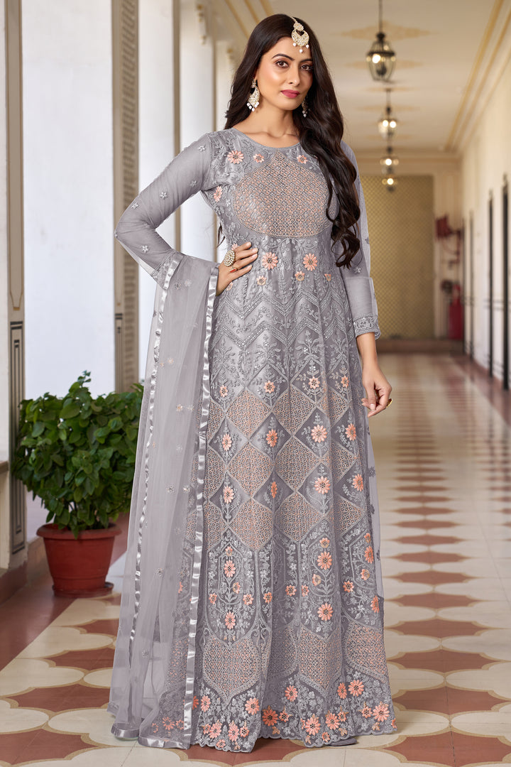 Stunning Butterfly Net | Designer Anarkali Suit with Heavy Embroidery Work