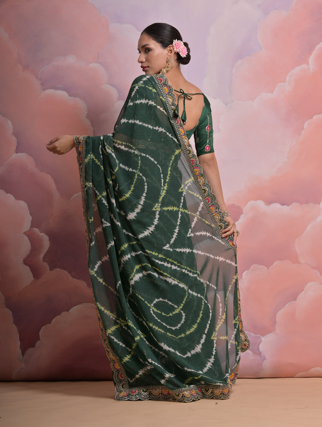 Elegant Georgette Saree | Mono Banglori Blouse with Multithread Work for Festivities