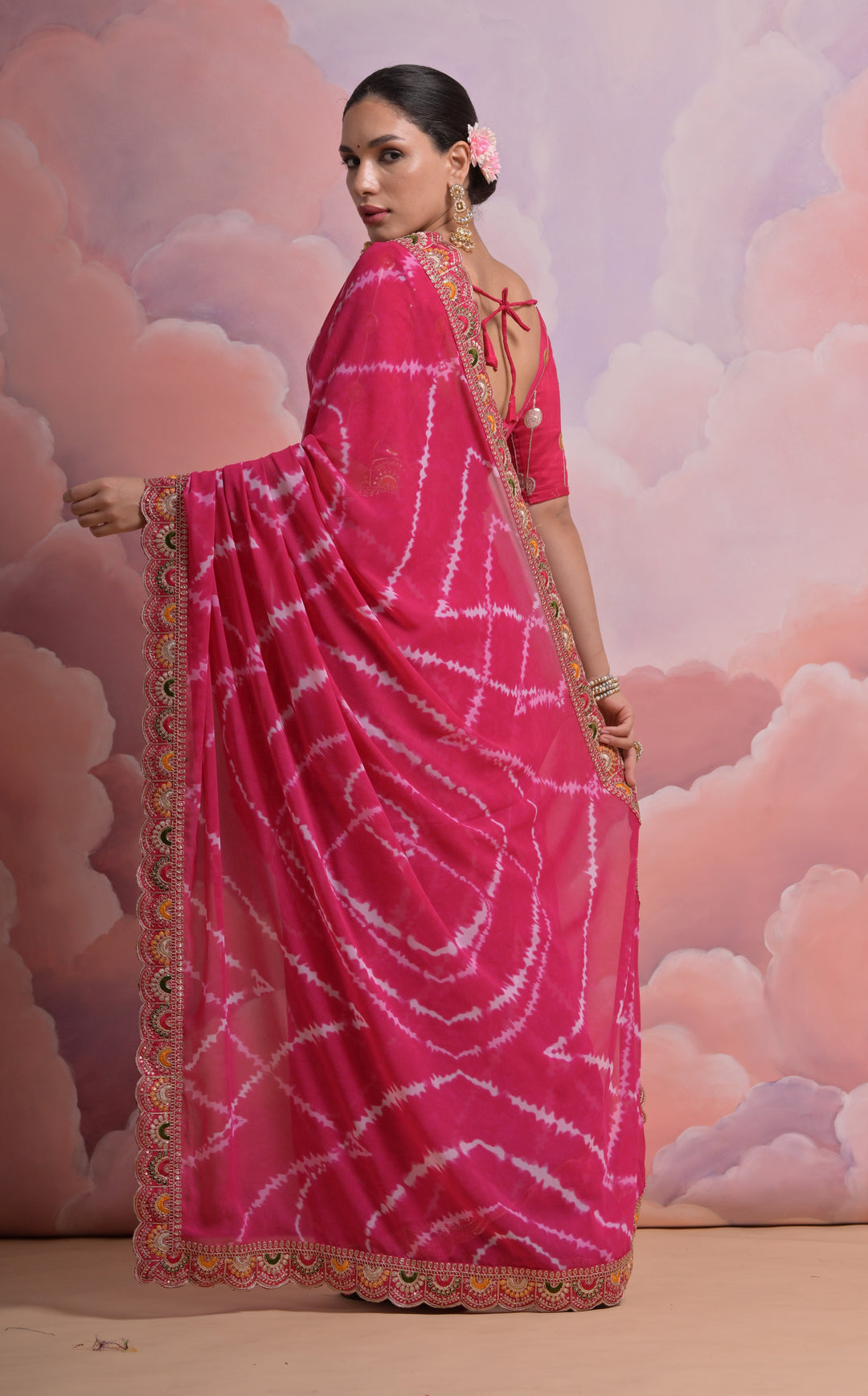 Elegant Georgette Saree | Mono Banglori Blouse with Multithread Work for Festivities