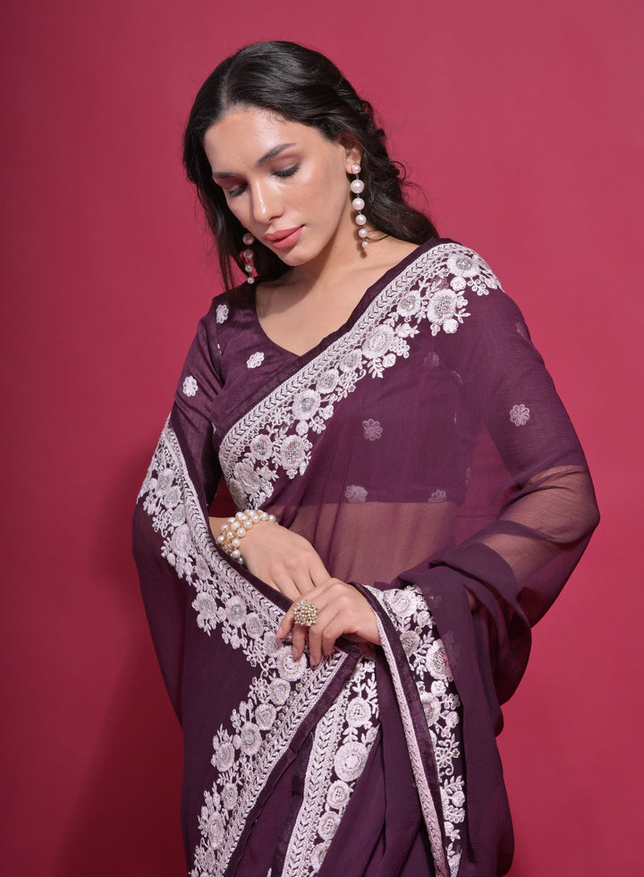 Designer Georgette Saree with Thread Embroidery | Perfect for Weddings & Events