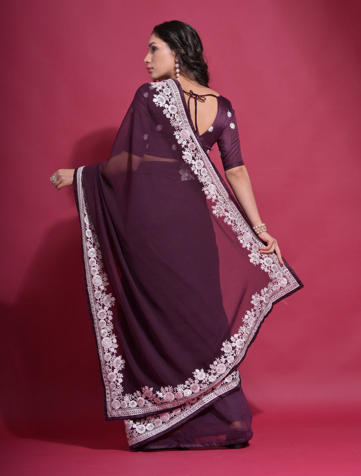 Designer Georgette Saree with Thread Embroidery | Perfect for Weddings & Events