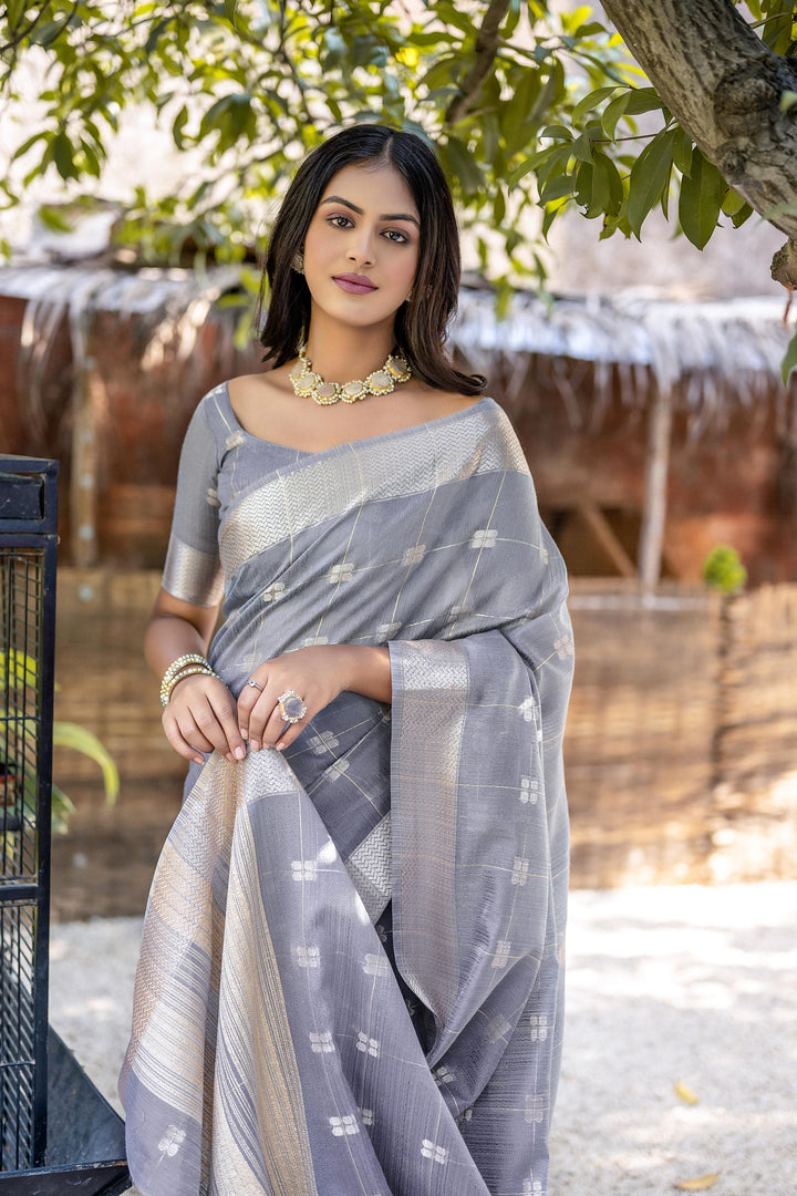 Soft Silk Saree with Woven Butti | Perfect for Weddings and Special Events