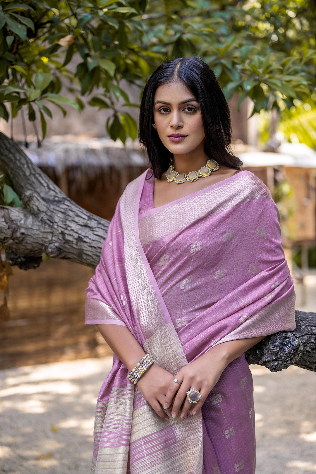 Soft Silk Saree with Woven Butti | Perfect for Weddings and Special Events