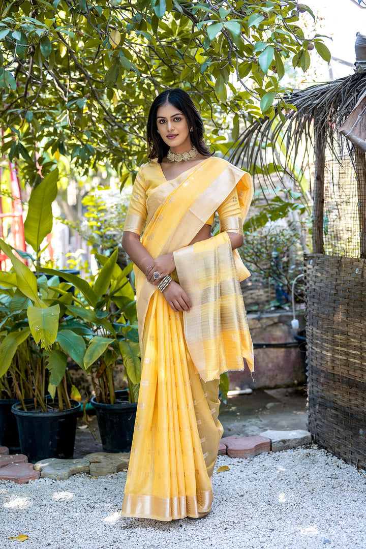 Soft Silk Saree with Woven Butti | Perfect for Weddings and Special Events