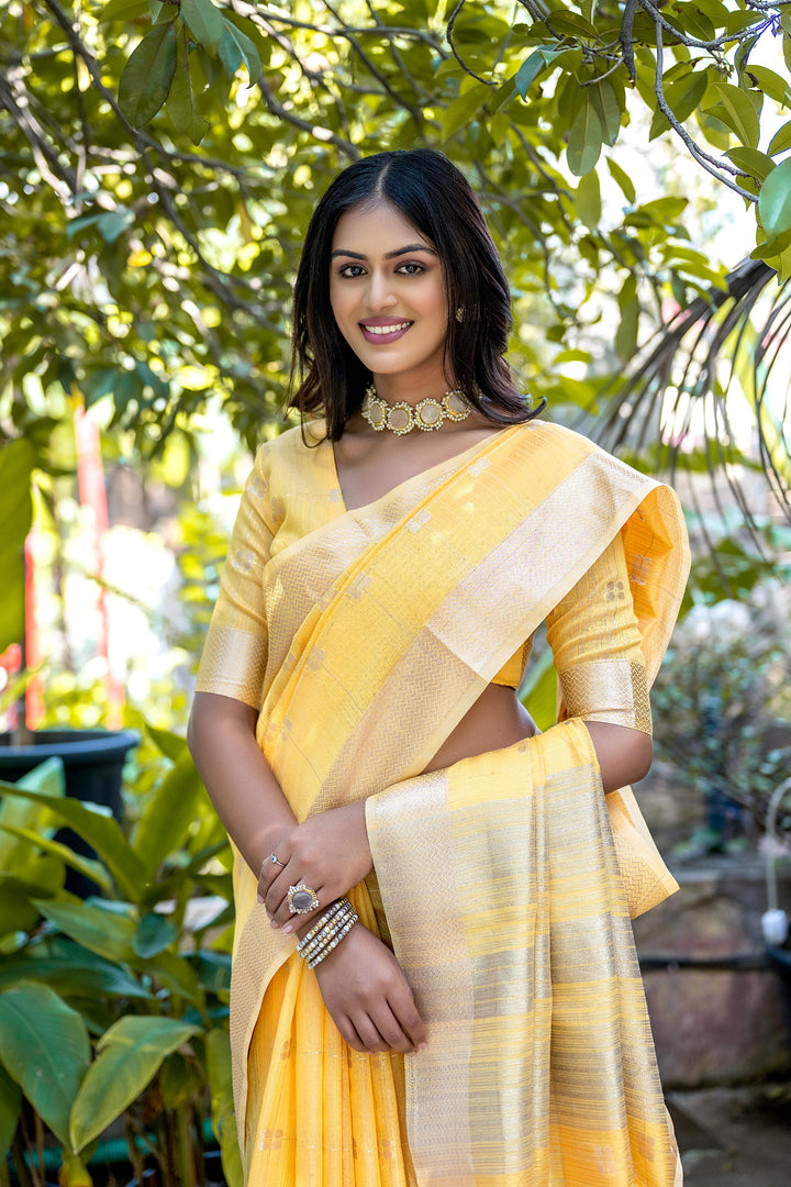 Soft Silk Saree with Woven Butti | Perfect for Weddings and Special Events