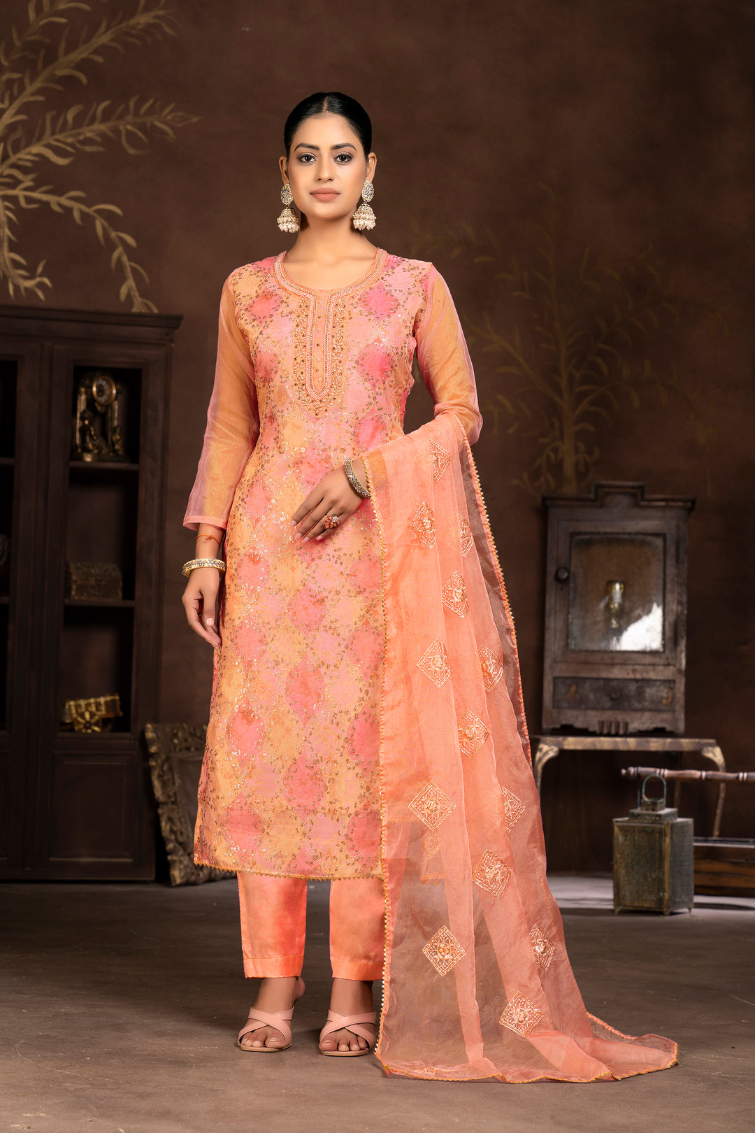 Elegant Organza Kurti Set | Exquisite Embroidery & Handwork Design