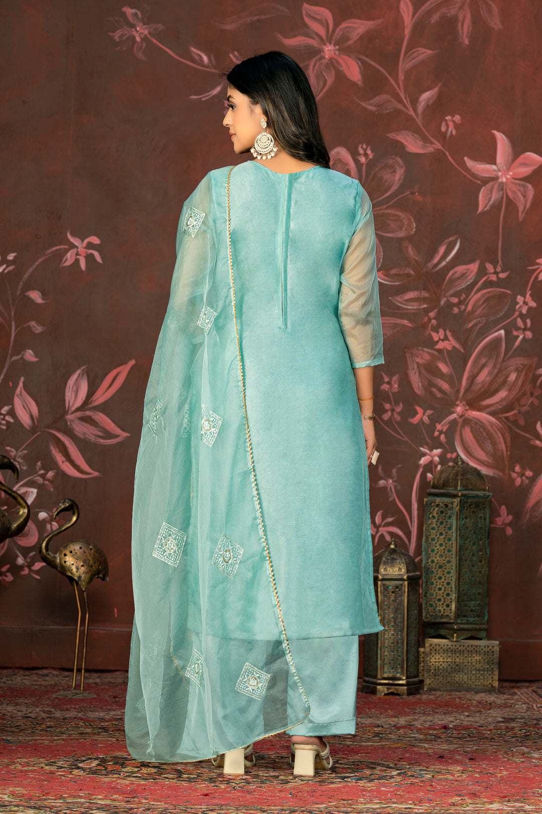 Elegant Organza Kurti Set | Exquisite Embroidery & Handwork Design