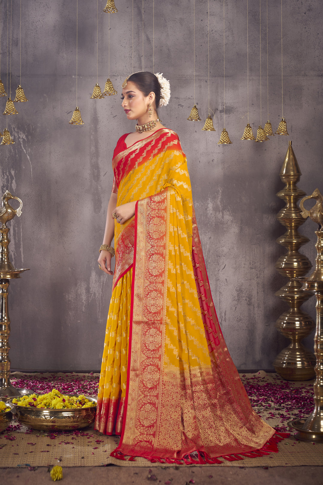 Heavy Wevon Designer Georgette Saree for Wedding & Special Events | Festive Elegance