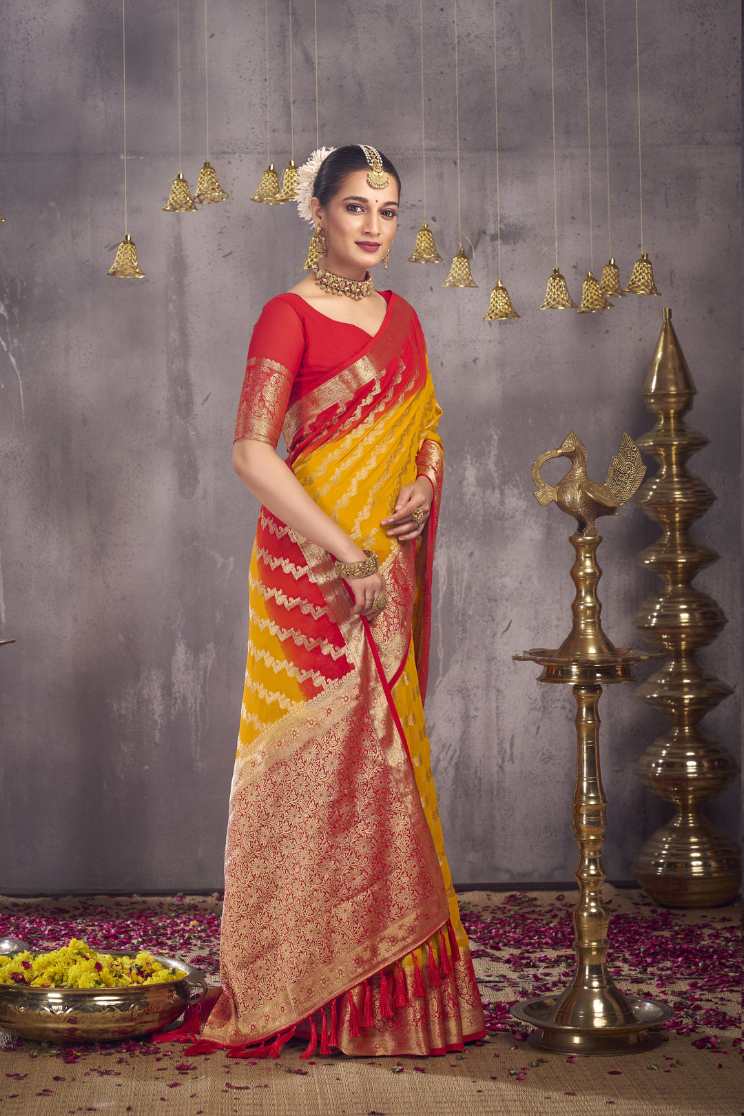 Heavy Wevon Designer Georgette Saree for Wedding & Special Events | Festive Elegance