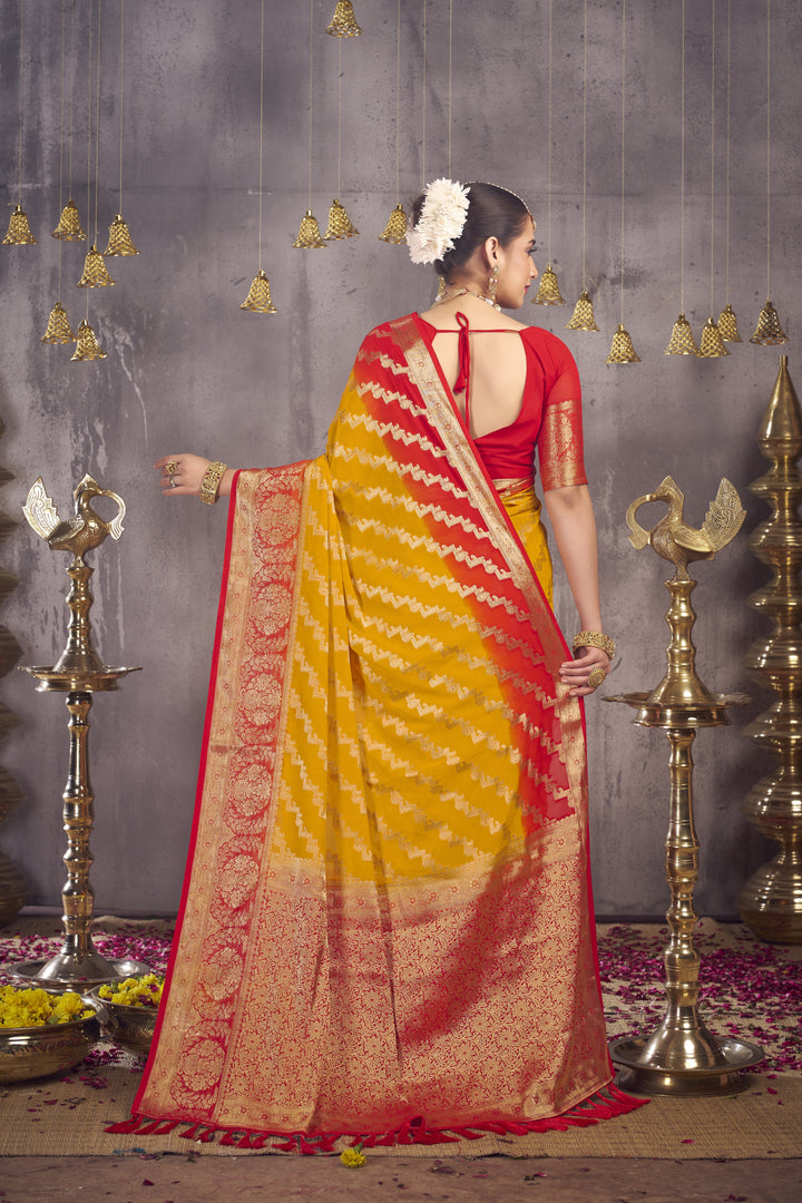 Heavy Wevon Designer Georgette Saree for Wedding & Special Events | Festive Elegance