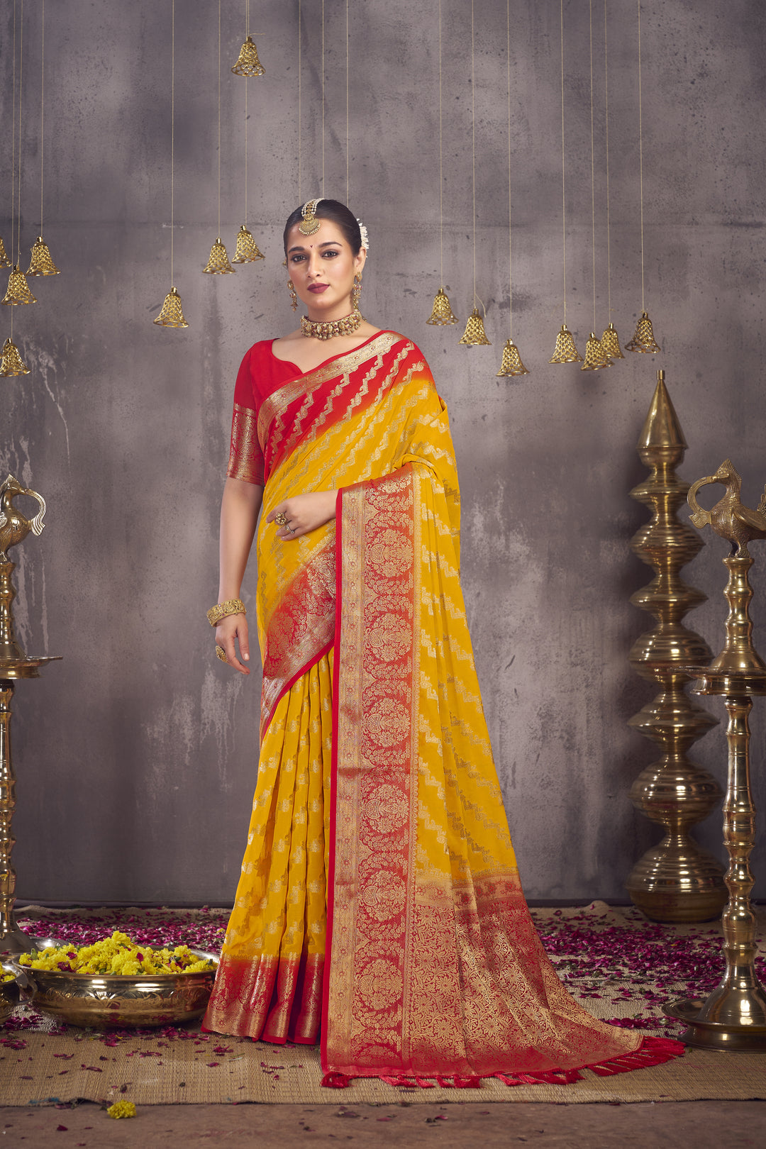 Heavy Wevon Designer Georgette Saree for Wedding & Special Events | Festive Elegance