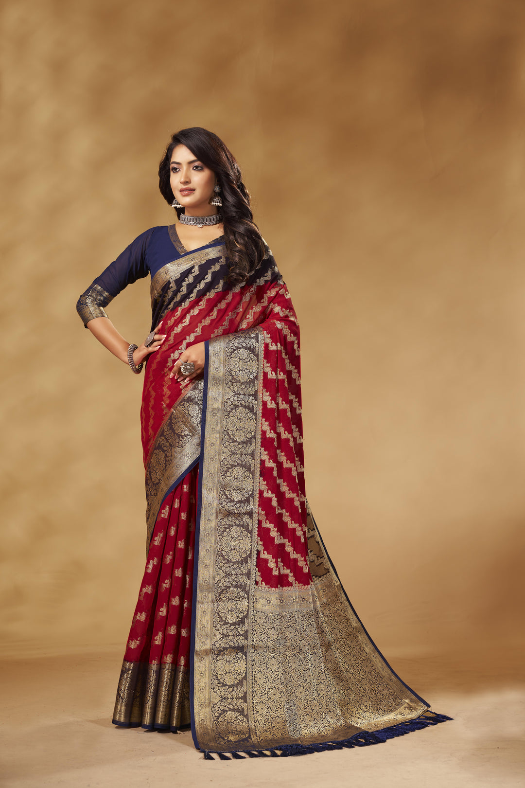 Heavy Wevon Designer Georgette Saree for Wedding & Special Events | Festive Elegance