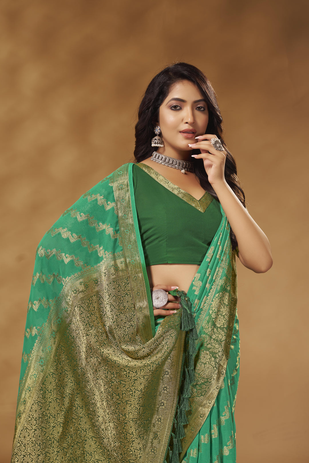 Heavy Wevon Designer Georgette Saree for Wedding & Special Events | Festive Elegance