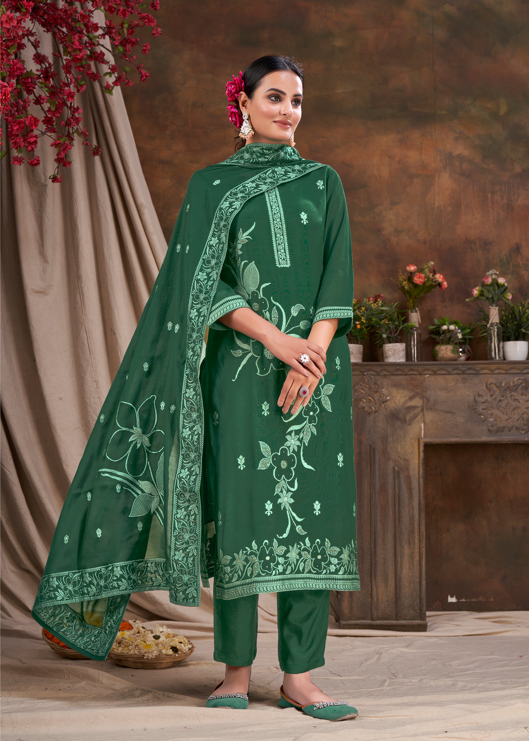 Luxurious Gadwal Silk Kurti Set | Festivals & Special Occasions