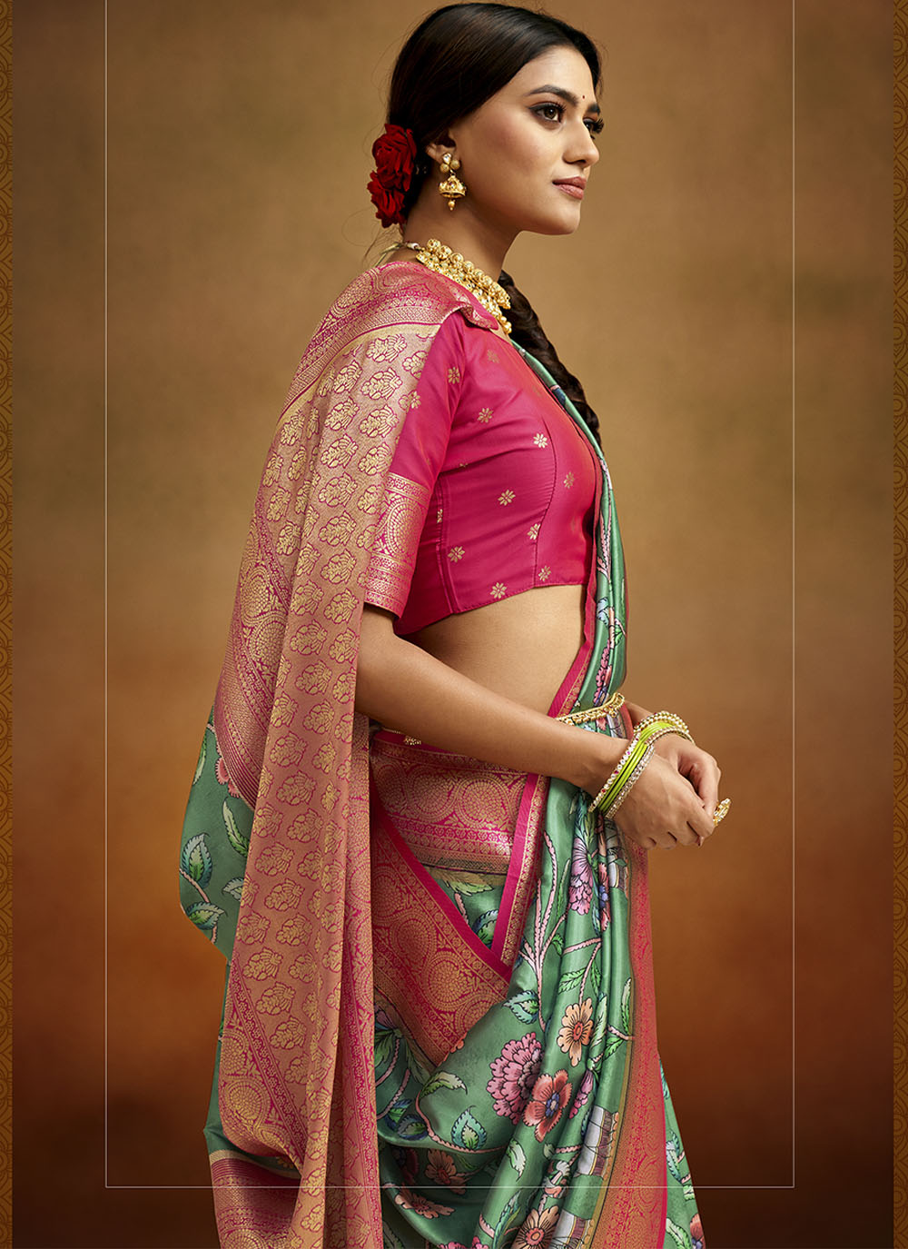 Banarasi Silk Saree | Wevon Designer Digital Print for Weddings & Festivities