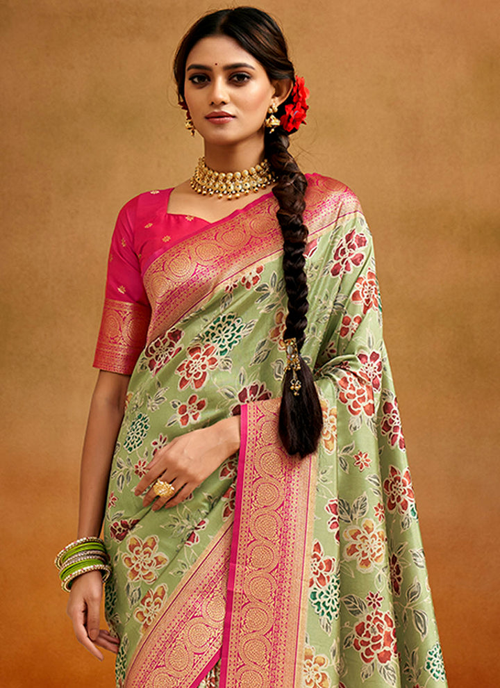 Designer Banarasi Silk Saree | Digital-Printed Wedding & Festive Wear