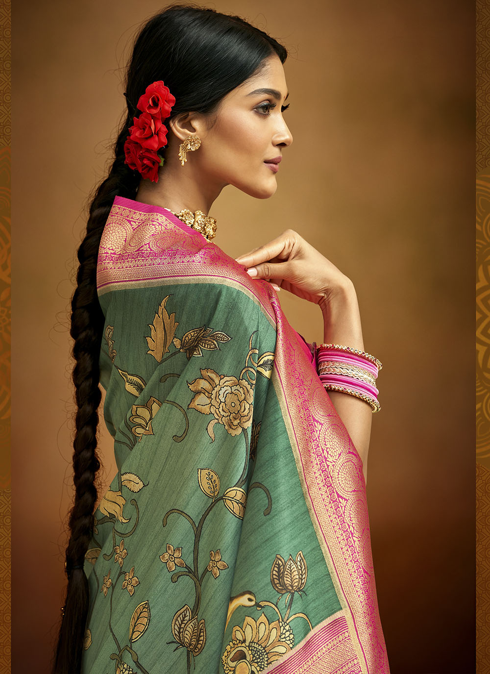 Banarasi-Silk Wevon Designer Saree | Digital Printed for Weddings & Festive Events