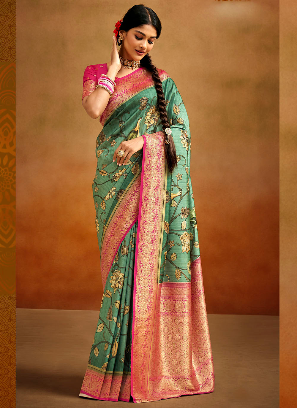 Banarasi-Silk Wevon Designer Saree | Digital Printed for Weddings & Festive Events