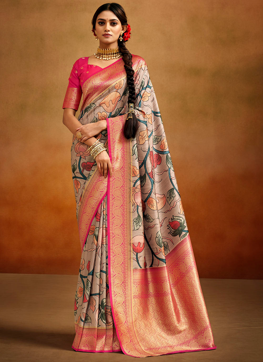 Designer Banarasi-Silk Saree | Digital Printed for Weddings & Festivals