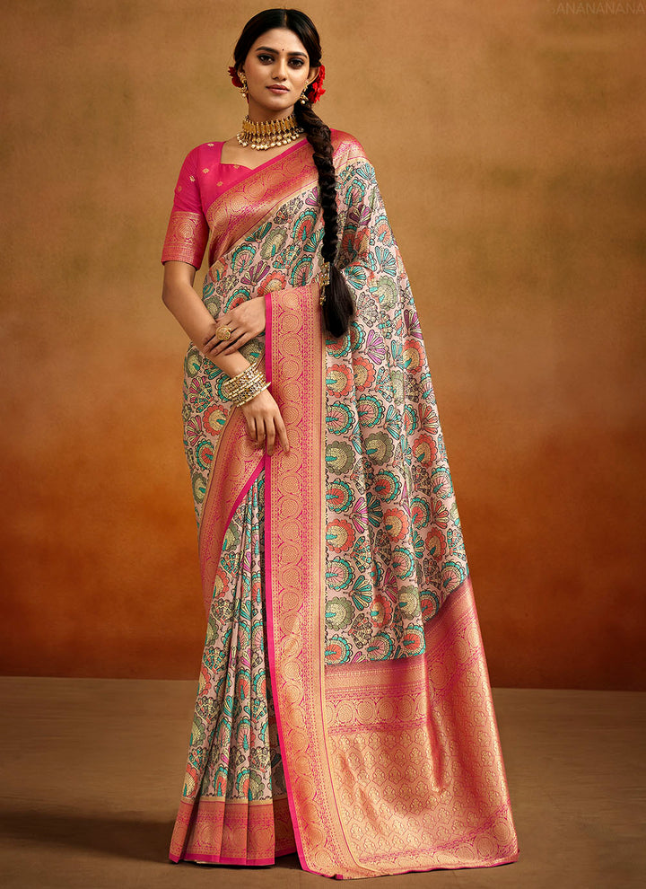 Designer Banarasi Silk Saree | Digital Printed for Weddings & Festive Events