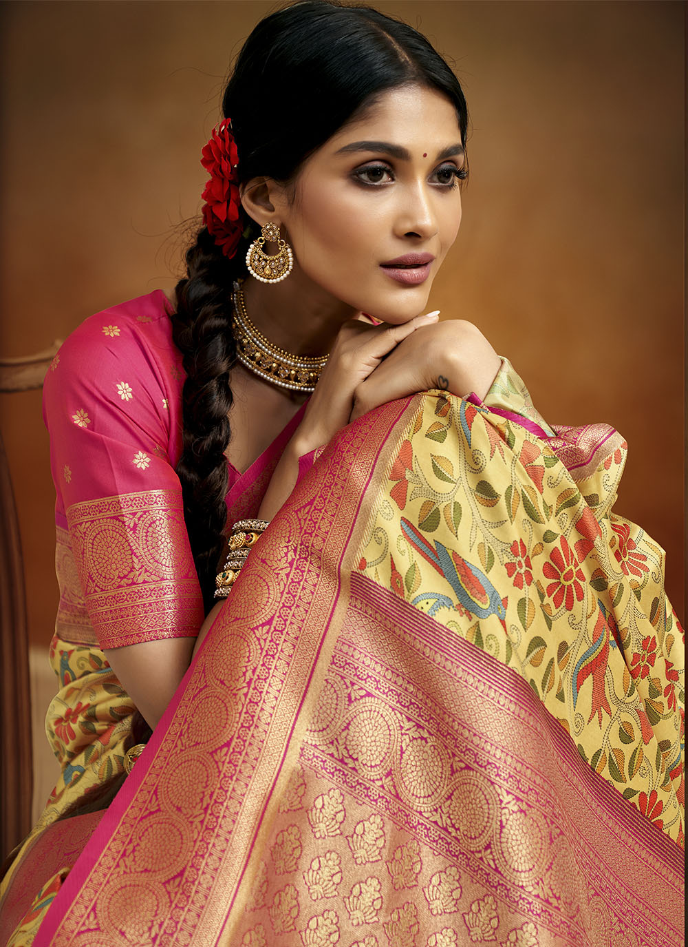 Banarasi Silk Designer Saree | Digital Printed for Weddings & Festivities