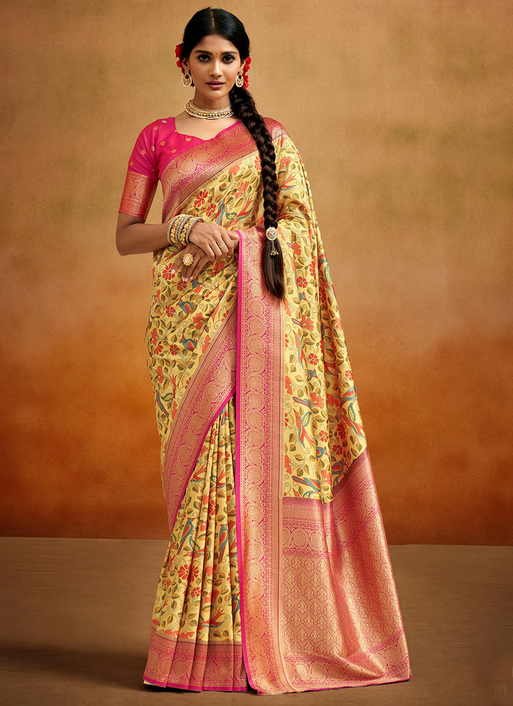 Banarasi Silk Designer Saree | Digital Printed for Weddings & Festivities