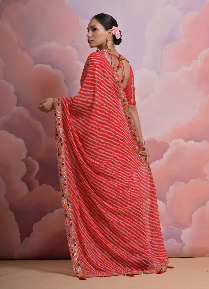 Georgette Printed Saree with Mono-Banglori Blouse | Wedding & Festive Wear