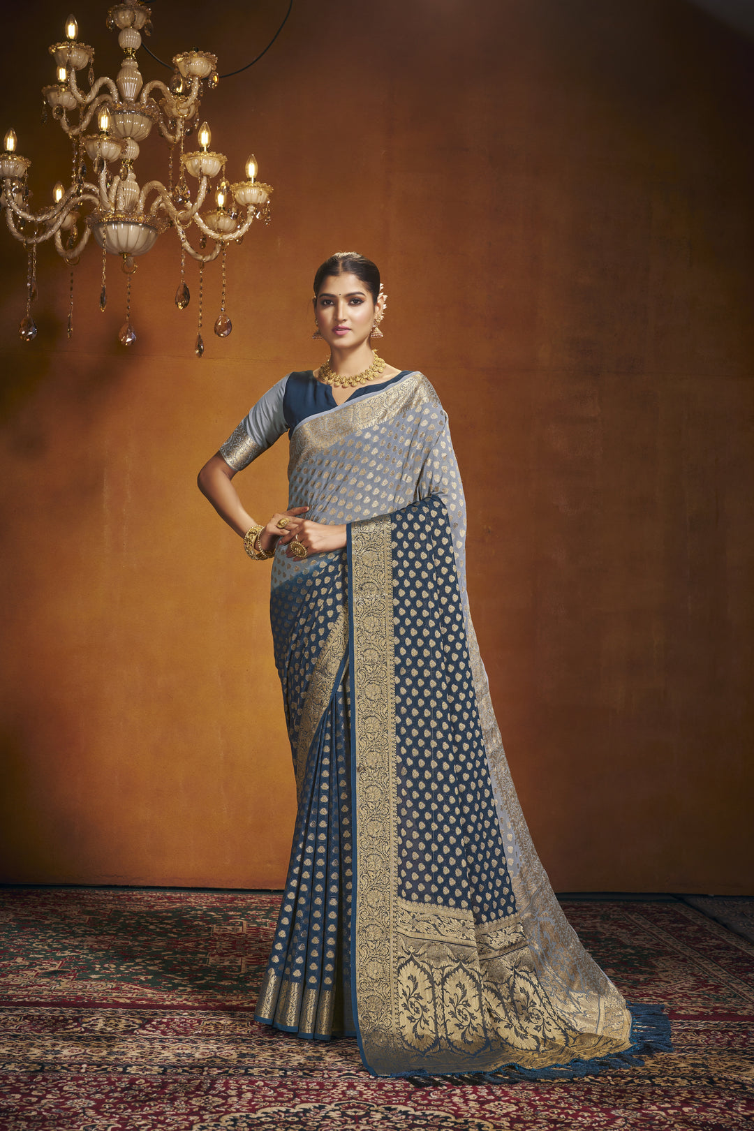 Elegant Georgette Saree | Woven Designer for Weddings & Special Events