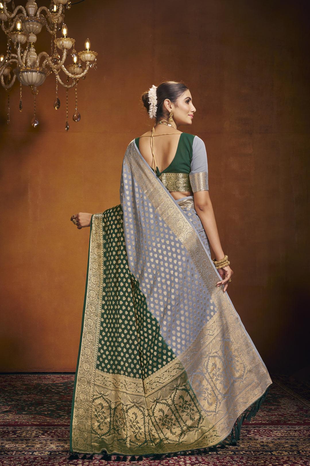 Elegant Georgette Saree | Woven Designer for Weddings & Special Events