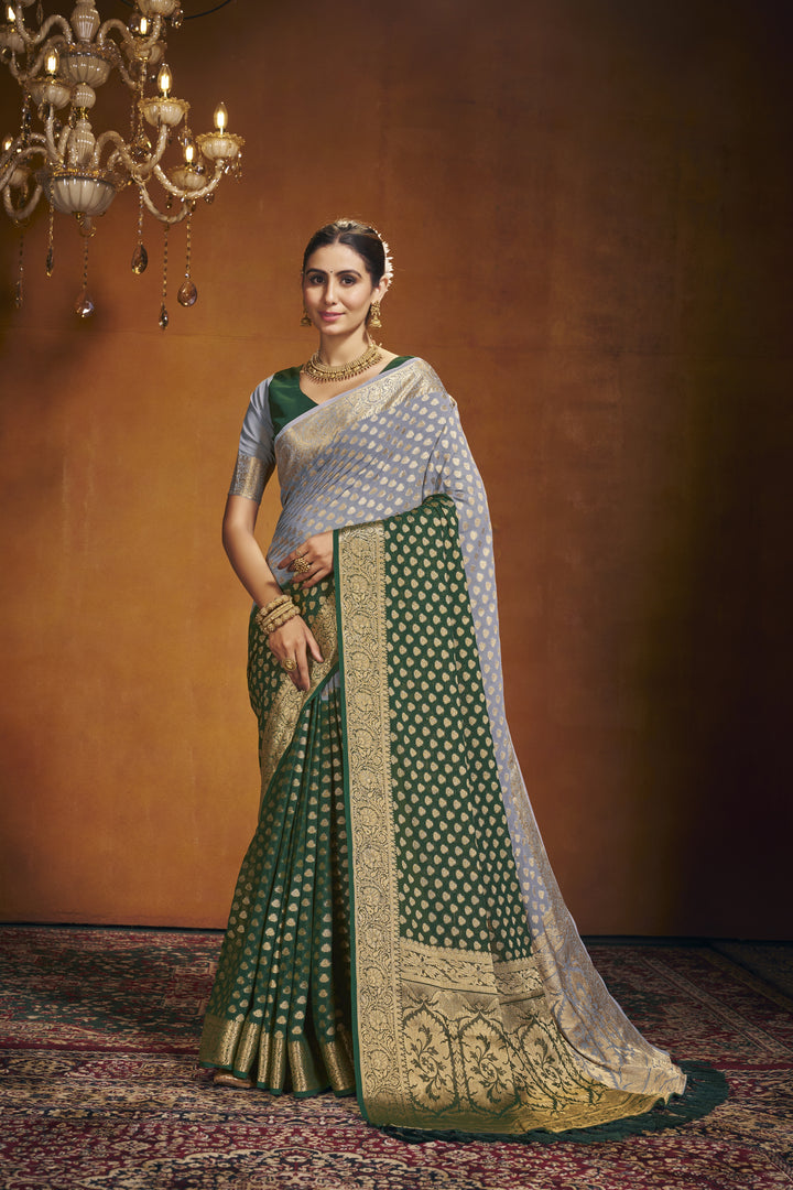 Elegant Georgette Saree | Woven Designer for Weddings & Special Events