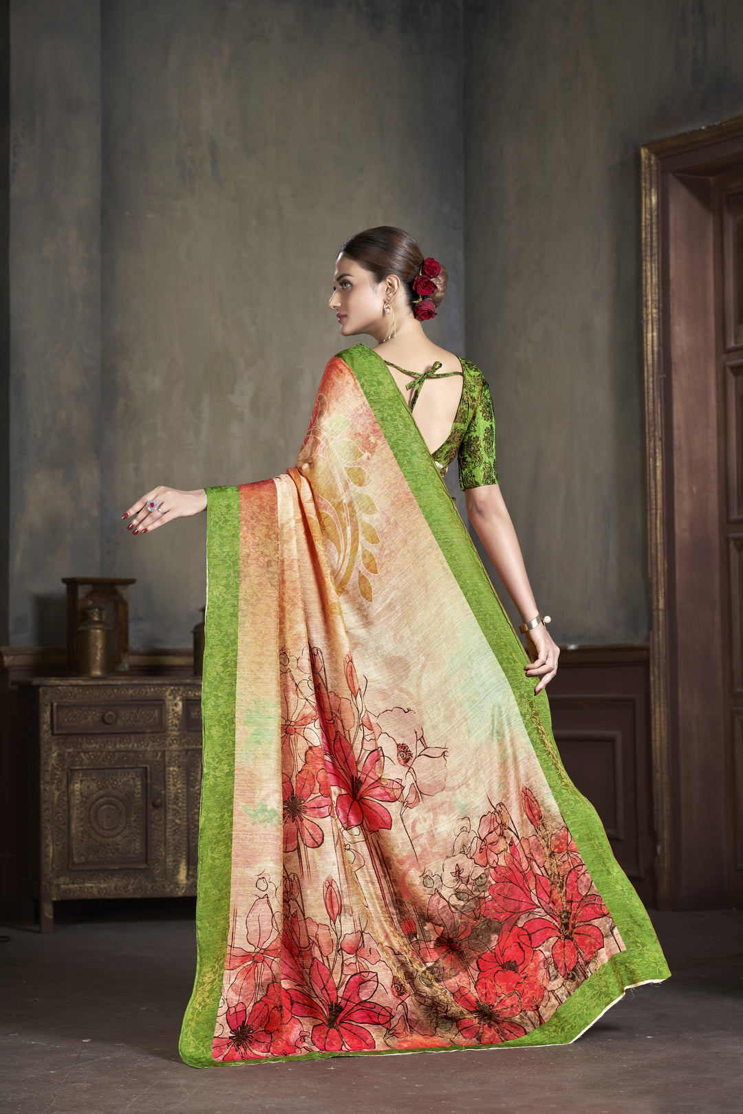 Silk Saree with Wevon-Jari Designer Work | Digital Printed for Weddings