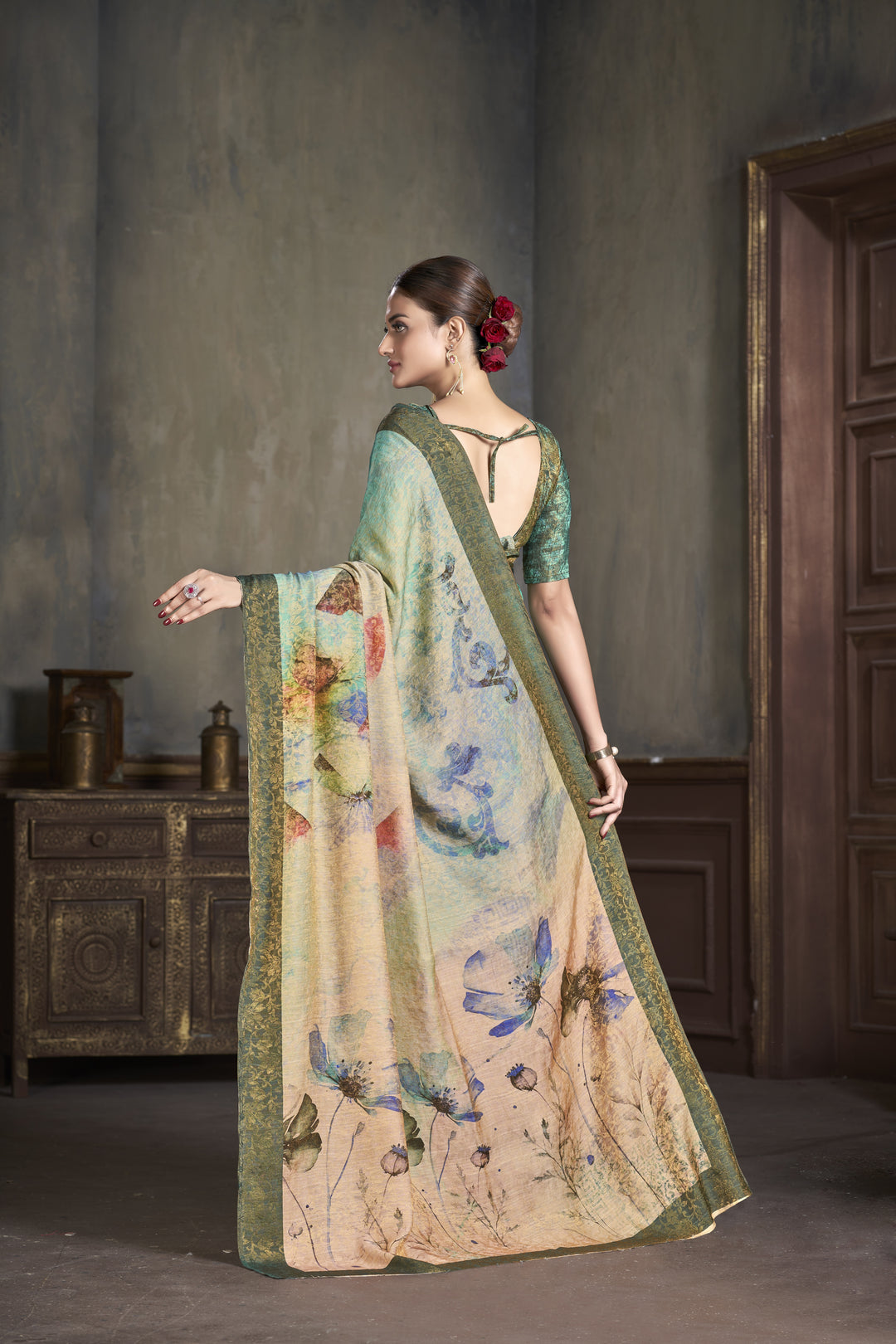 Designer Silk Saree | Wevon Jari Digital Printed for Weddings & Festivals