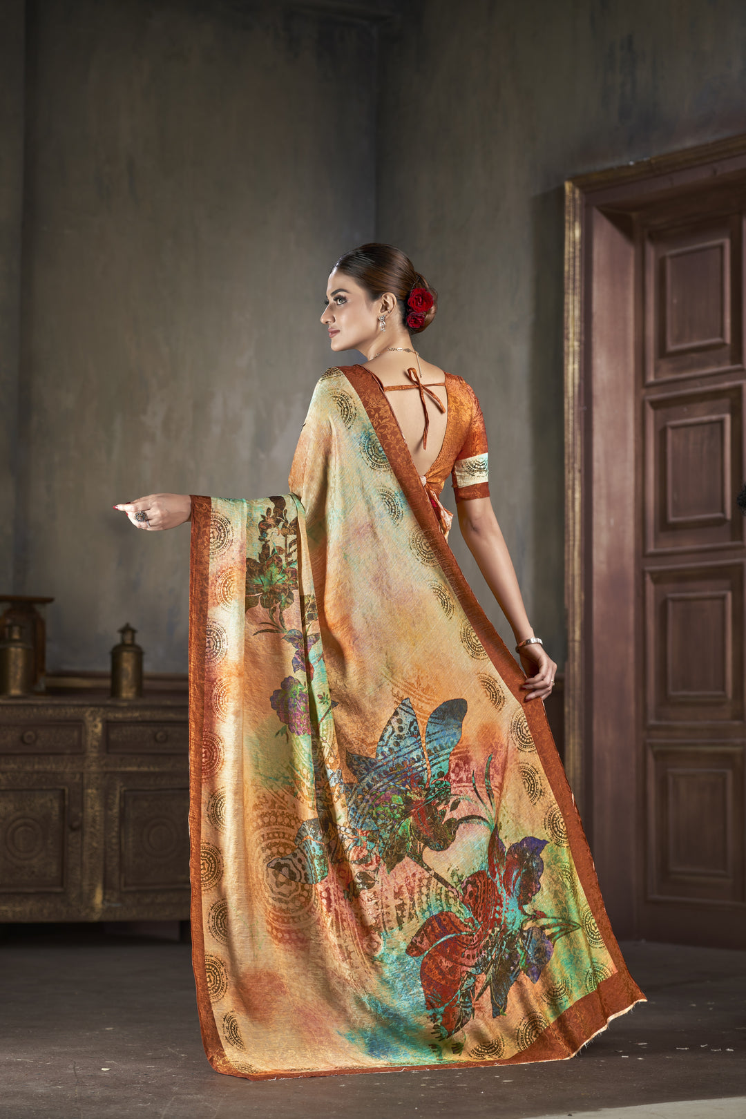 Designer Silk Saree | Wevon-Jari Digital Print for Weddings & Festivals