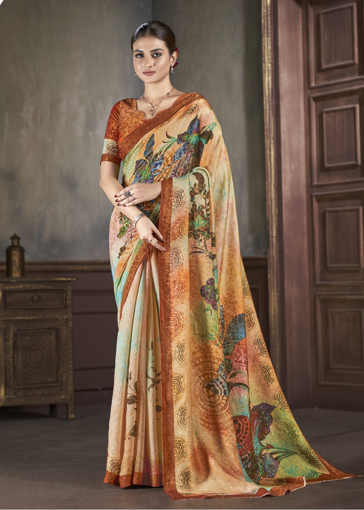 Designer Silk Saree | Wevon-Jari Digital Print for Weddings & Festivals