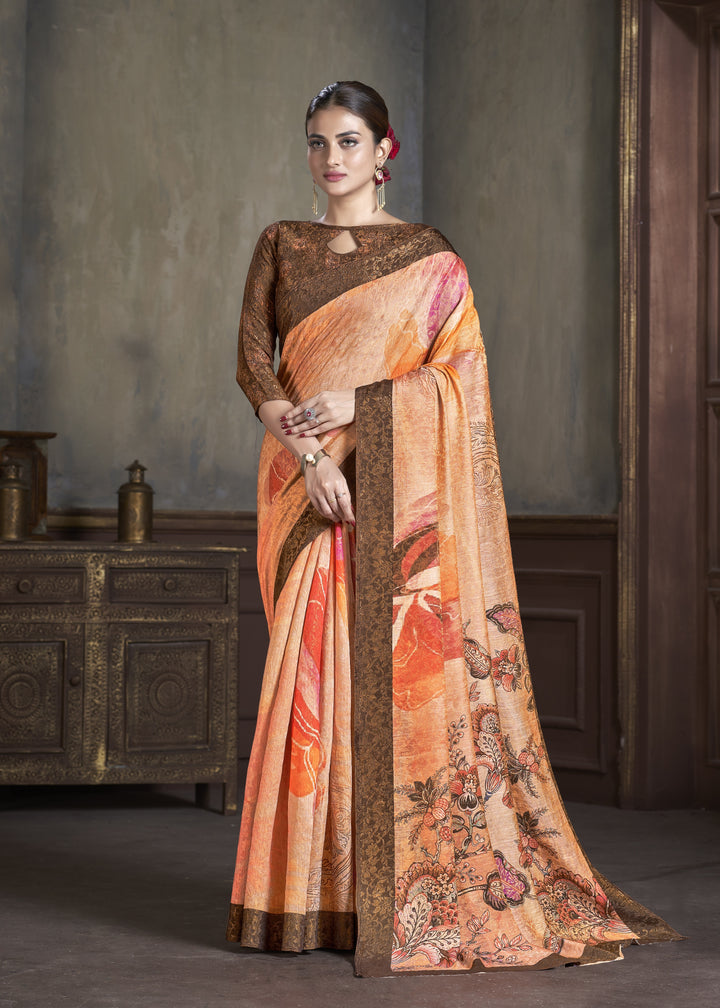 Silk Saree with Wevon-Jari-Designer Work | Digital-Printed for Weddings & Festive Events