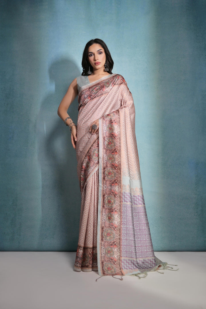 Designer Printed Soft-Silk Saree | Perfect for Weddings and Special Events