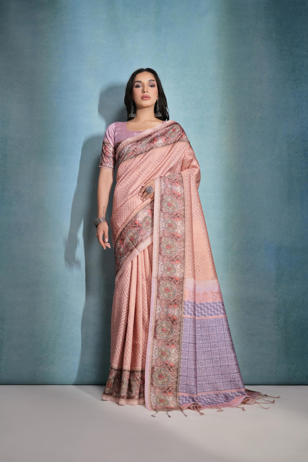 Designer Printed Soft-Silk Saree | Perfect for Weddings and Special Events