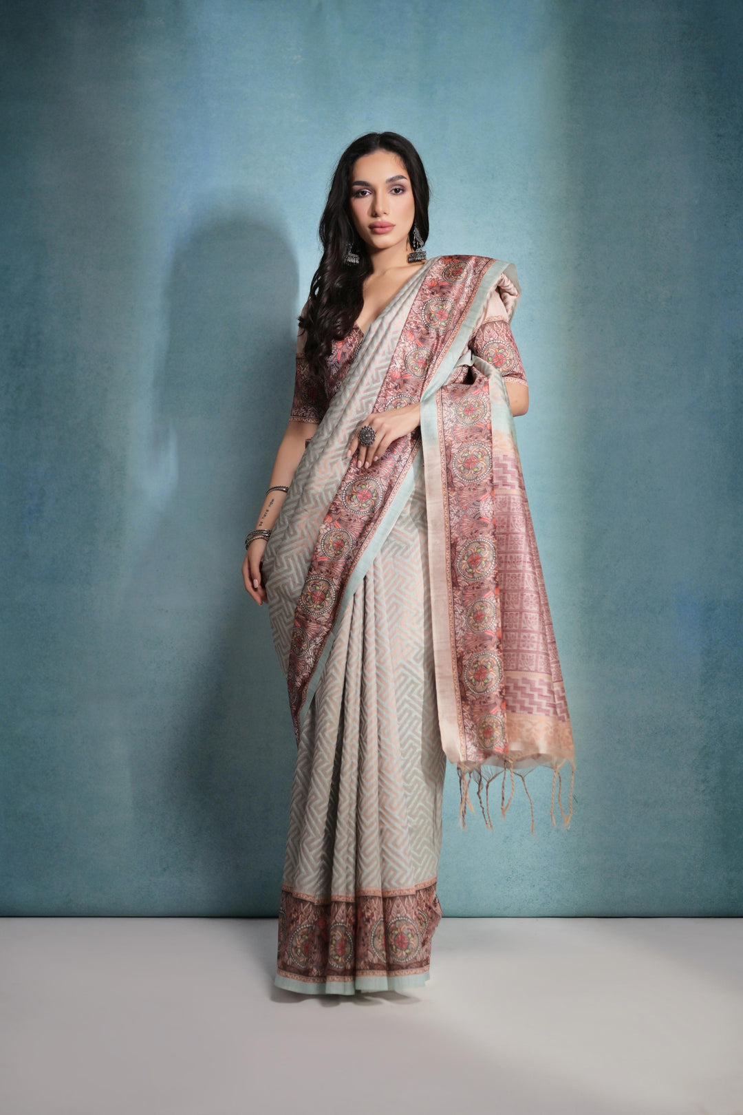 Designer Printed Soft-Silk Saree | Perfect for Weddings and Special Events